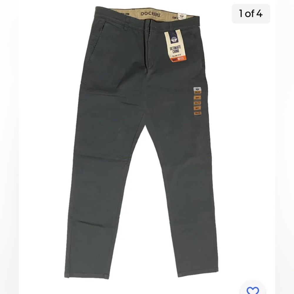Dockers mens pant size 36X32 new ultimate chino slim fit smart 360 flex $66 gree